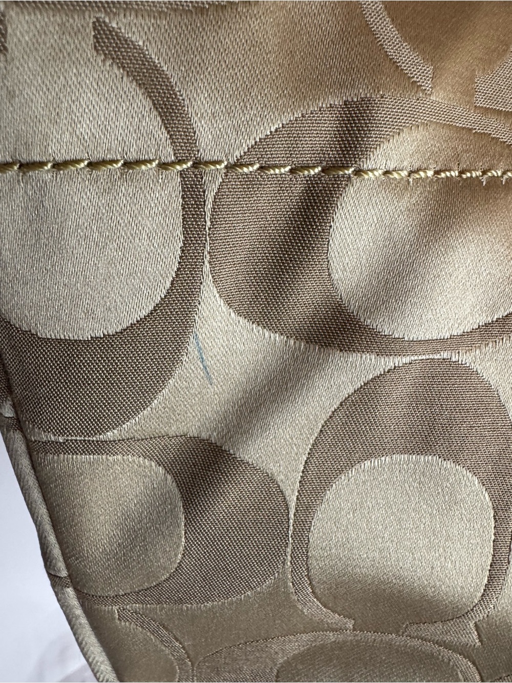 #342 Coach Signature Khaki Canvas Jacquard & Leather Tote Bag - Picture 6 of 16